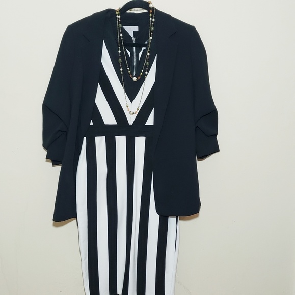 Dresses & Skirts - H&M Striped Body-Con Fitted Dress